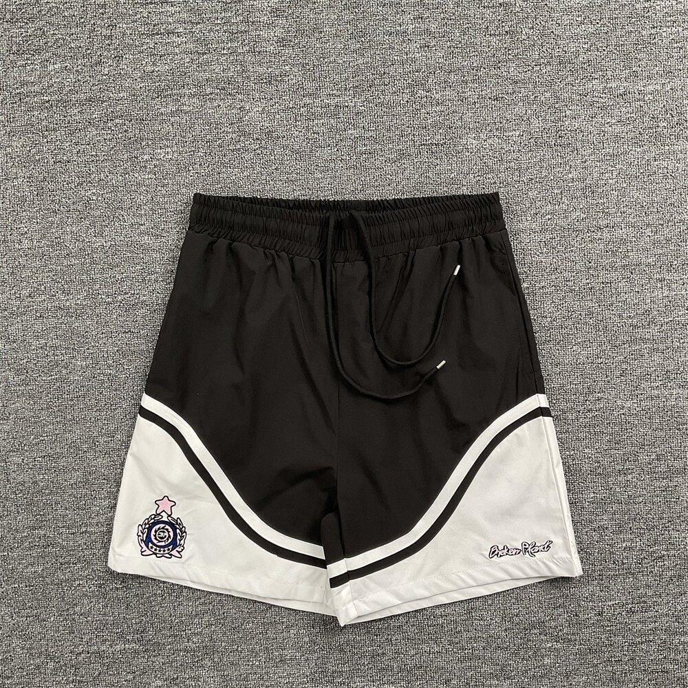 Broken Planet Embroidered Color Block Basketball Shorts