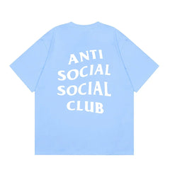 Anti Social Social Club Classic Logo T-Shirt - Light Blue/White